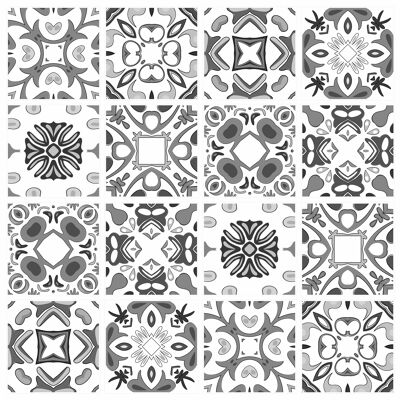 Mosaic Tile Stickers, Grey, Pack Of 24, All Sizes, Waterproof, Azulejo Transfers For Kitchen / Bathroom Tiles G13 - 150mm x 150mm - 6 x 6 Inch - 3 Of Each Pattern