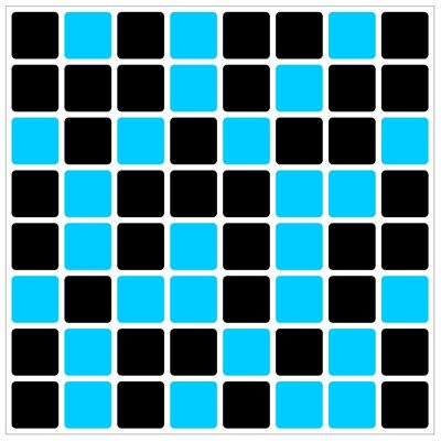 Mosaic Tile Stickers, Pack Of 24, All Sizes, 20 Colour Choices, Waterproof, Azulejo Transfers For Kitchen / Bathroom Tiles - 100mm x 100  - 4 x 4 Inch - Black & Blue