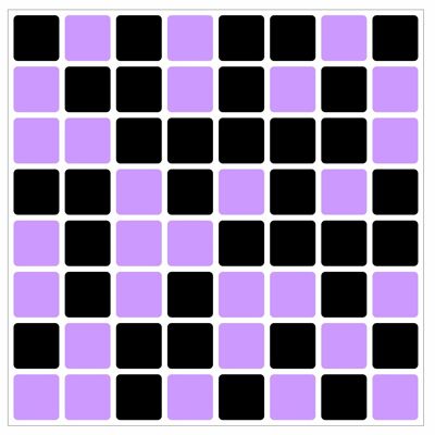 Mosaic Tile Stickers, Pack Of 24, All Sizes, 20 Colour Choices, Waterproof, Azulejo Transfers For Kitchen / Bathroom Tiles - 100mm x 100  - 4 x 4 Inch - Black & Lilac