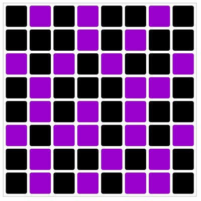 Mosaic Tile Stickers, Pack Of 24, All Sizes, 20 Colour Choices, Waterproof, Azulejo Transfers For Kitchen / Bathroom Tiles - 100mm x 100  - 4 x 4 Inch - Black & Purple