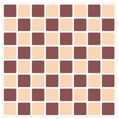 Mosaic Tile Stickers, Pack Of 24, All Sizes, 20 Colour Choices, Waterproof, Azulejo Transfers For Kitchen / Bathroom Tiles - 100mm x 100  - 4 x 4 Inch - Coffee & Cream