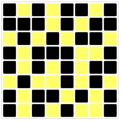 Mosaic Tile Stickers, Pack Of 24, All Sizes, 20 Colour Choices, Waterproof, Azulejo Transfers For Kitchen / Bathroom Tiles - 145mm x 145mm - Black & Yellow