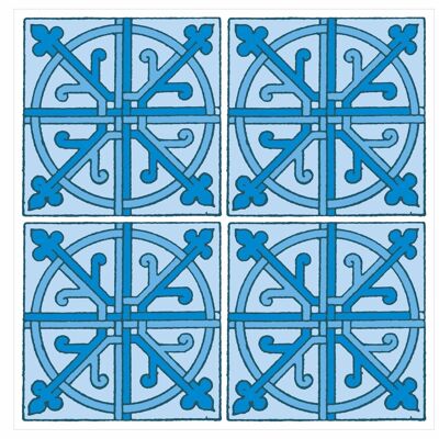 Mosaic Tile Stickers, Pack Of 16, All Sizes, Waterproof, Azulejo Transfers For Kitchen / Bathroom Tiles GT43 - 100mm x 100mm - 4 x 4 Inch - Pattern 11