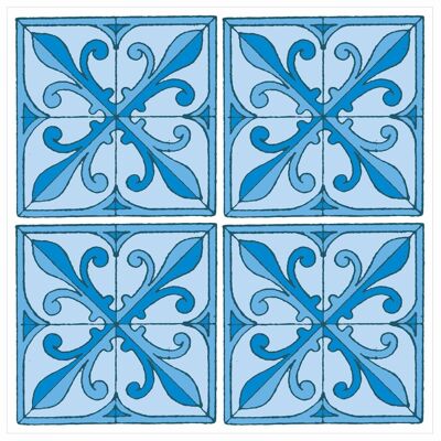 Mosaic Tile Stickers, Pack Of 16, All Sizes, Waterproof, Azulejo Transfers For Kitchen / Bathroom Tiles GT43 - 145mm x 145mm - Pattern 9