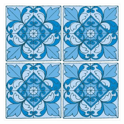 Mosaic Tile Stickers, Pack Of 16, All Sizes, Waterproof, Azulejo Transfers For Kitchen / Bathroom Tiles GT43 - 150mm x 150mm - 6 x 6 Inch - Pattern 16