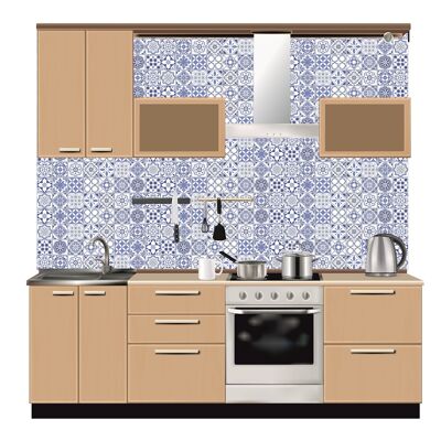 Mosaic Tile Stickers, Pack Of 16, All Sizes, Waterproof, Azulejo Transfers For Kitchen / Bathroom Tiles GT28 - 145mm x 145mm - 1 Of Each Pattern