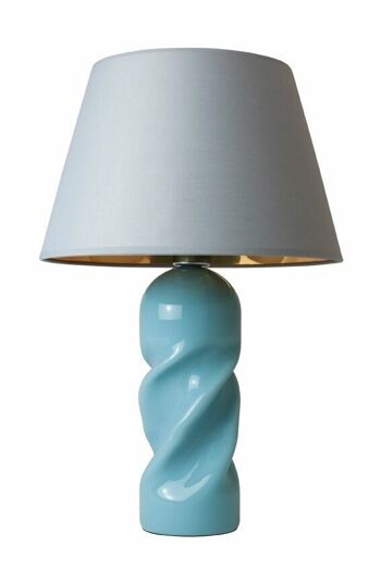 Lampe de table Little Crush II - Base bleu ciel abat-jour gris 1