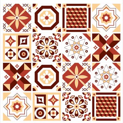 Mosaic Tile Stickers, Pack Of 16, All Sizes, Waterproof, Transfers For Kitchen / Bathroom Tiles GT99 - 145mm x 145mm - 2 Of Each Pattern