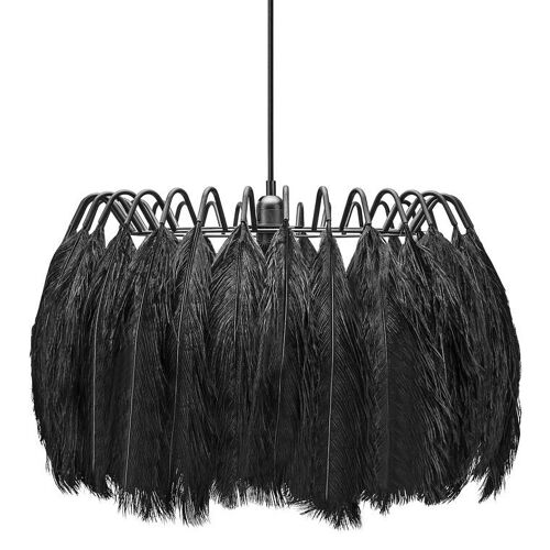 All Black Feather Pendant Lamp