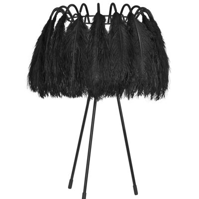 All Black Feather Table Lamp