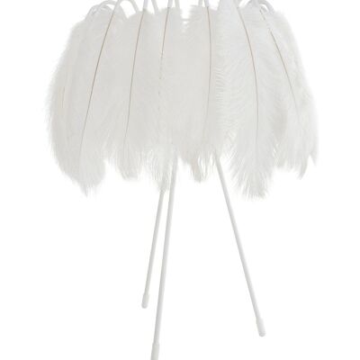 All White Feather Table Lamp