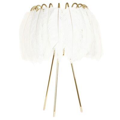Feather Table Lamp White