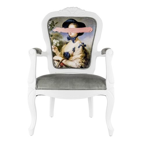 Pink mark portrait - printed Armchair