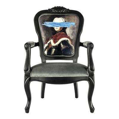 Blue Mark Portrait - Fauteuil imprimé