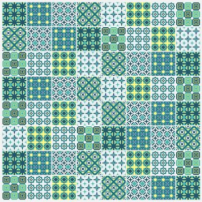 Mosaic Tile Stickers, Pack Of 24, All Sizes, Waterproof, Transfers For Kitchen / Bathroom Tiles GT07 - 100mm x 100mm - 4 x 4 Inch - Pattern 4