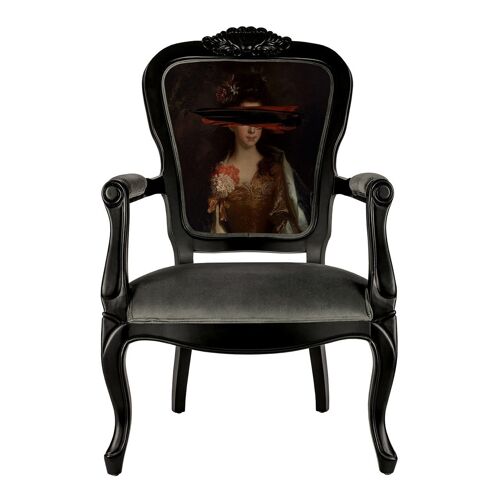 Black Mark Portrait - Printed Armchair