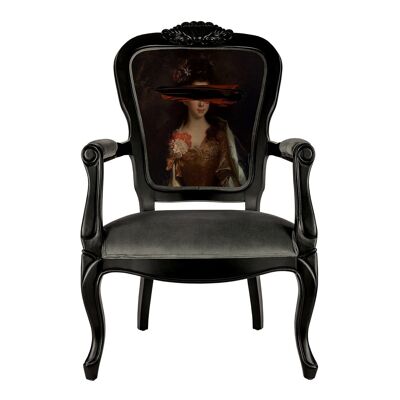 Black Mark Portrait - Printed Armchair