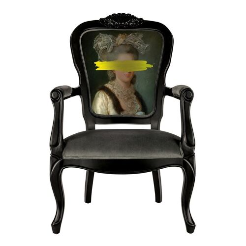 Yellow Mark Portrait - Printed Armchair