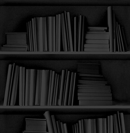 Black Bookshelf Wallpaper