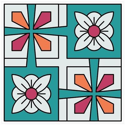 Mosaic Tile Stickers, Pack Of 16, All Sizes, Waterproof, Azulejo Transfers For Kitchen / Bathroom Tiles GT13 - 150mm x 150mm - 6 x 6 Inch - Pattern 5