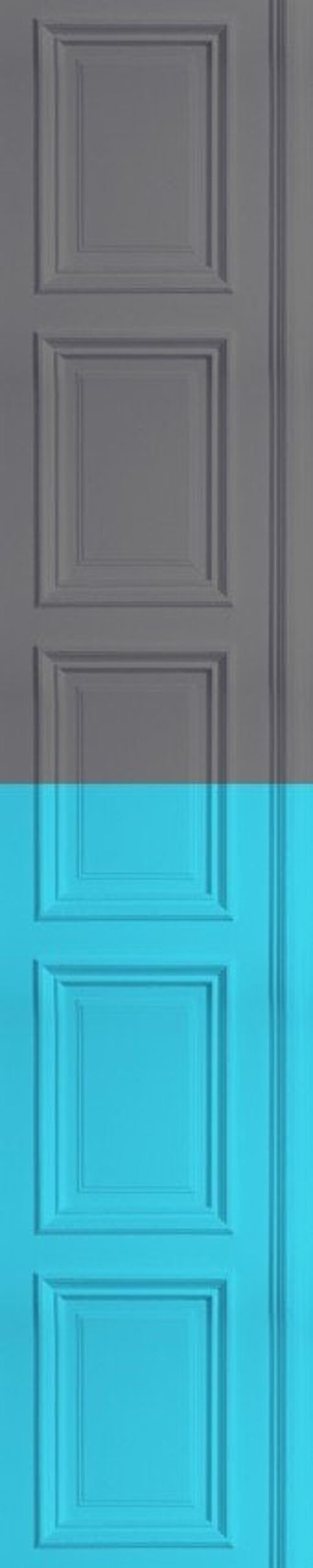 Grey/ Turquoise  Panelling Wallpaper