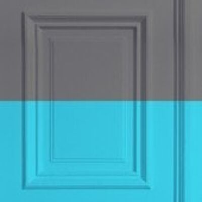 Grey/ Turquoise  Panelling Wallpaper