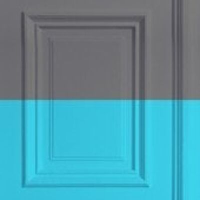 Papier peint lambris gris / turquoise