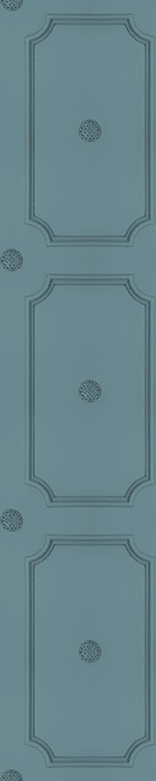 Slate Blue Georgian Dot Panelling Wallpaper