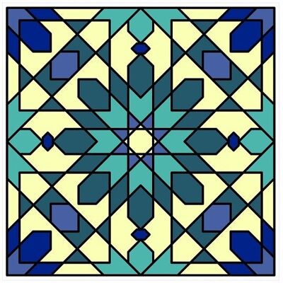 Mosaic Tile Stickers, Pack Of 16, All Sizes, Waterproof, Azulejo Transfers For Kitchen / Bathroom Tiles GT15 - 100mm x 100mm - 4 x 4 Inch - Pattern 1