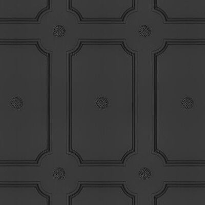 Charcoal Georgian Dot Paneling Wallpaper