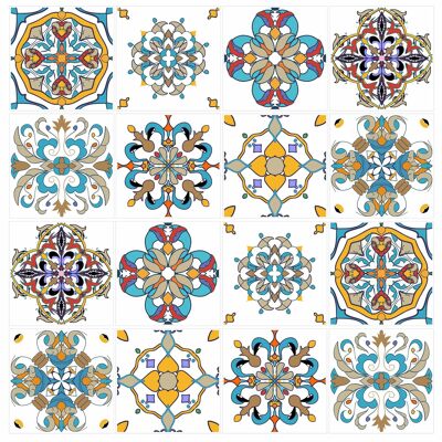 Mosaic Tile Stickers, Pack Of 16, All Sizes, Waterproof, Transfers For Kitchen / Bathroom Tiles GT18 - 145mm x 145mm - Pattern 2