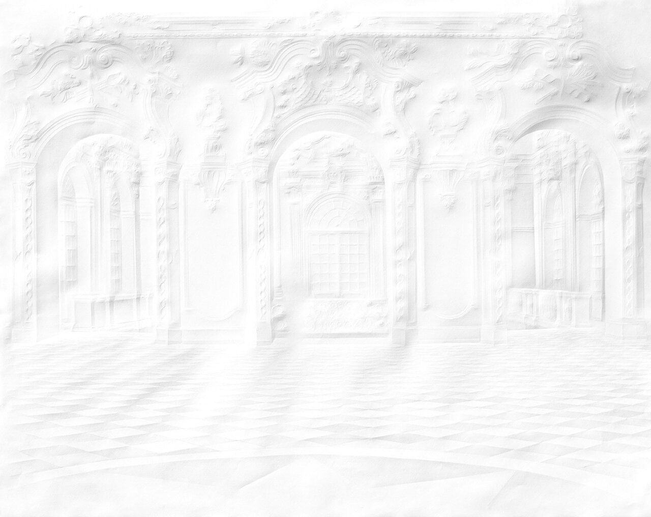 Carta da parati murale piegata di Paper Palace Hall (taglia 1)