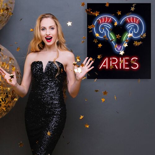 Neon Sign ARIES with remote control