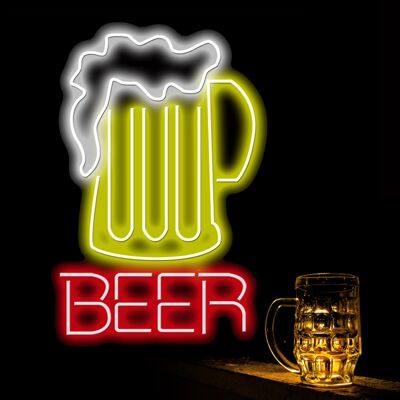 Neon Sign BEER with remote control