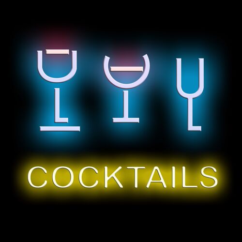 Neon Sign COCKTAIL S with remote control