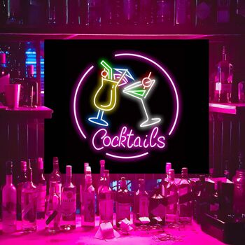 Enseigne Néon COCKTAILS 3 avec télécommande 3