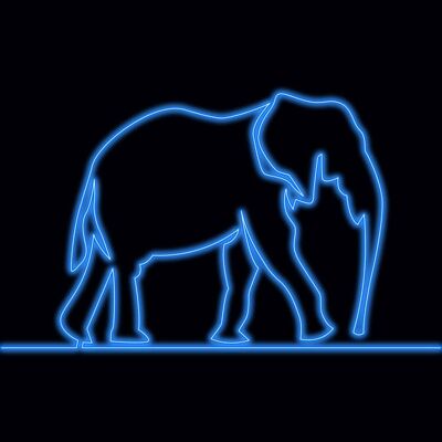 Neon Sign ELEPHANT with remote control