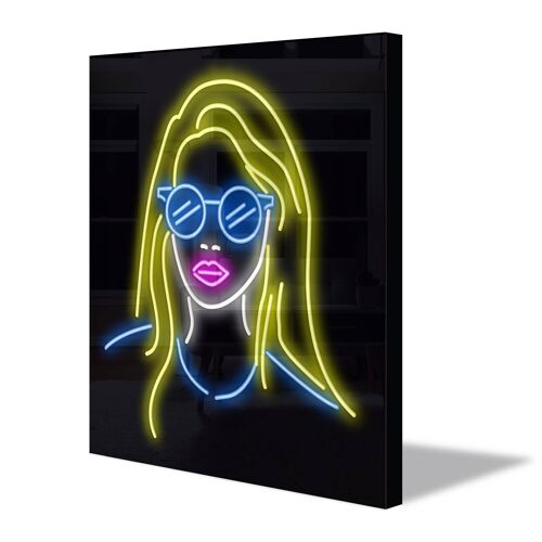 Neon Sign GIRL WITH BLONDE HAIR with remote control