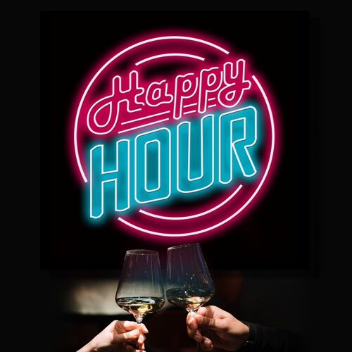 Neon Sign HAPPY HOUR with remote control