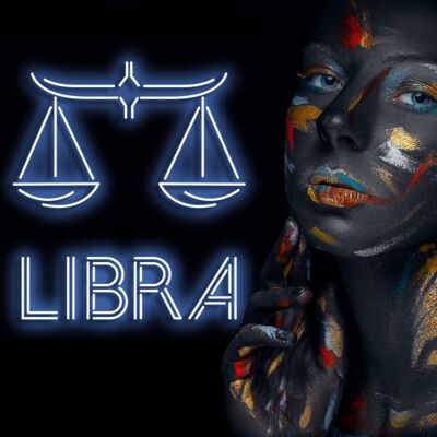 Neon Sign LIBRA with remote control