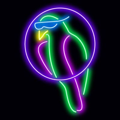 Neon Sign PARROT with remote control
