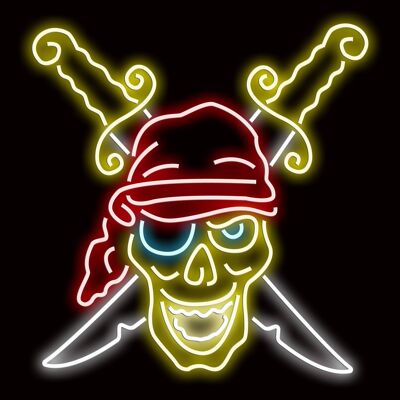 Neon Sign PIRATE with remote control