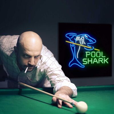 Neon Sign POOL SHARK with remote control