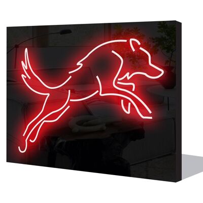 Neon Sign RED WOLF with remote control