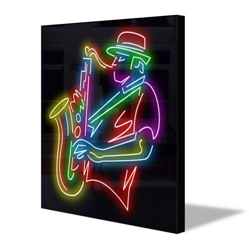 Neon Sign SAXOPHONE PLAYER with remote control