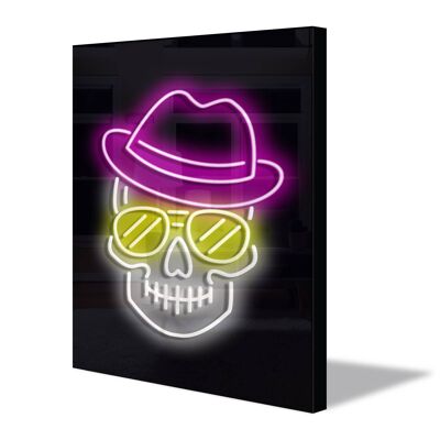 Neon Sign SKULL HAT with remote control