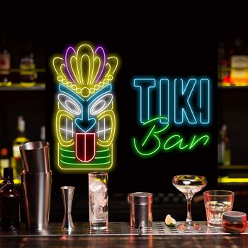 Enseigne Néon TIKI BAR avec télécommande 2