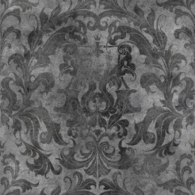 Dark Urban Concrete Damask Wallpaper