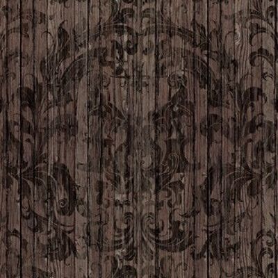 Dark Driftwood Damask Wallpaper