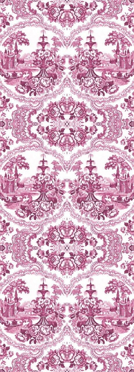 Carta da parati barocca Delft - Rosa